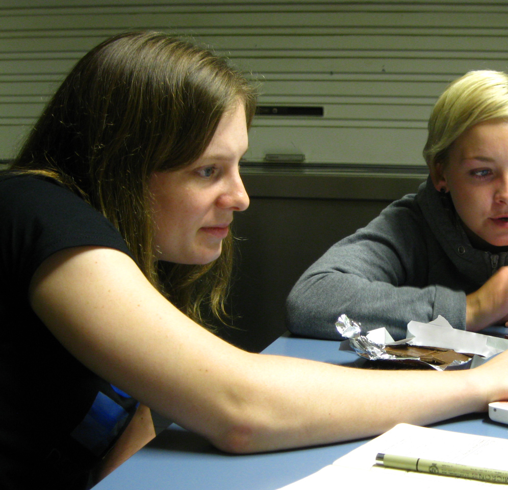 Sarah interviewing a study participant